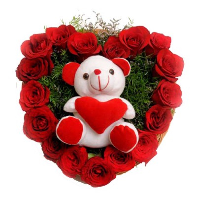 Send Soft Toys with Flowers to Hyderabad